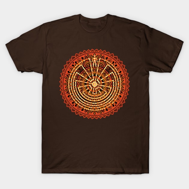 Native American Symbol - Man In The Maze - Folklore Mandala 2 T-Shirt by EDDArt